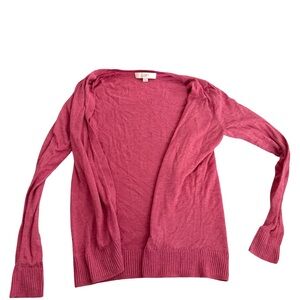 LOFT Open-Front Rose Pink Lightweight Cardigan